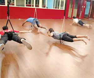 Fitness routine blends bungee jumping with cardio