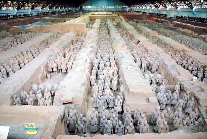 The emperor had also built an underground mausoleum filled with nearly 8,000 terracotta soldiers to protect him in the afterlife. Pic/AFP