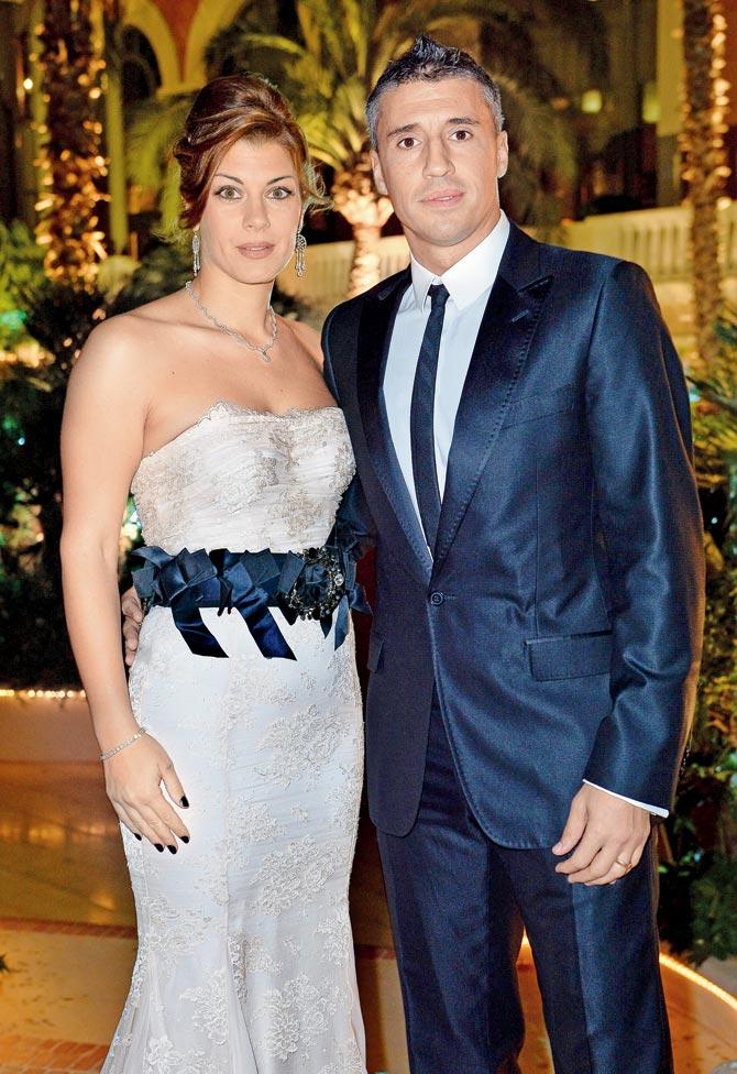 Hernan Crespo with his wife Alessia Rossi