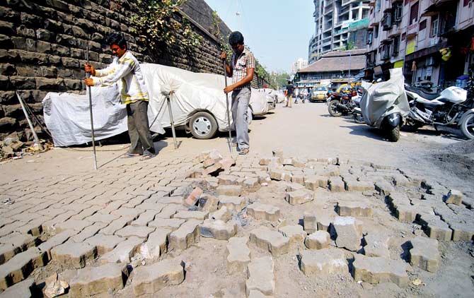 Paver blocks were removed from many roads after repeated instances of sunken roads and broken patches. File pic