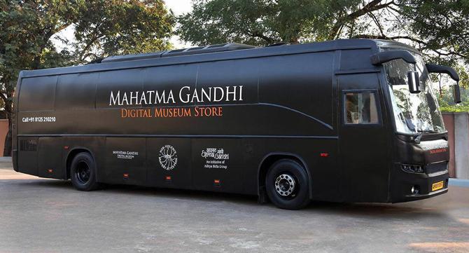 Indias first Mahatma Gandhi Digital Museum Store that was inaugurated at Bapu Ghat, Langar Houz in Hyderabad Tuesday. Pic/PTI 