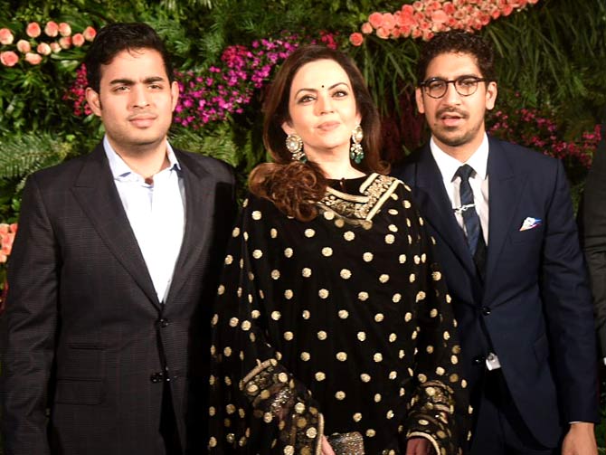 Nita Ambani and Akash Ambani