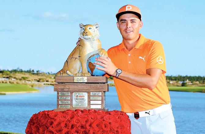 American golfer Rickie Fowler with the winner