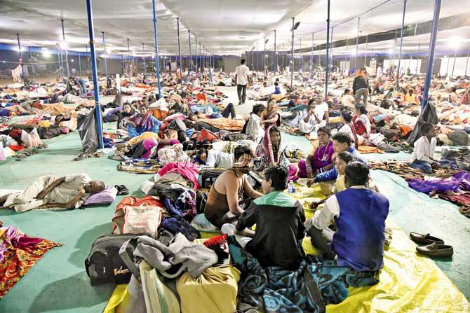 Sleeping arrangements made for Dr Babasaheb Ambedkar followers at Shivaji Park