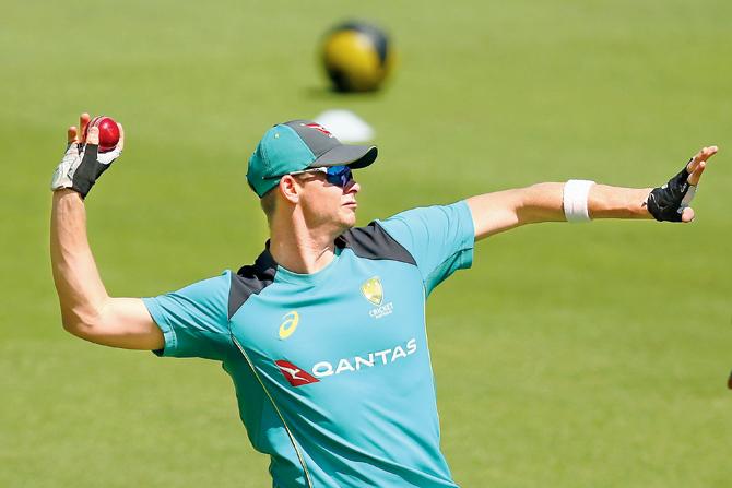 Australia captain Steve Smith during a practice session yesterday ahead of the third Ashes Test against England at the WACA in Perth today. The Aussies lead the five-match series 2-0. Pic/getty images