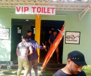 Lonavla civic authorities raze illegal toilet blocks at Bigg Boss site