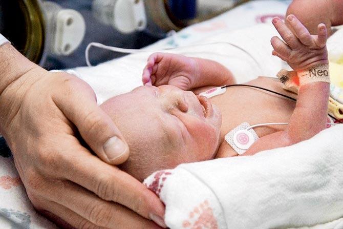 The baby was born on Friday