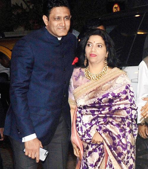 Anil Kumble with wife Chethana