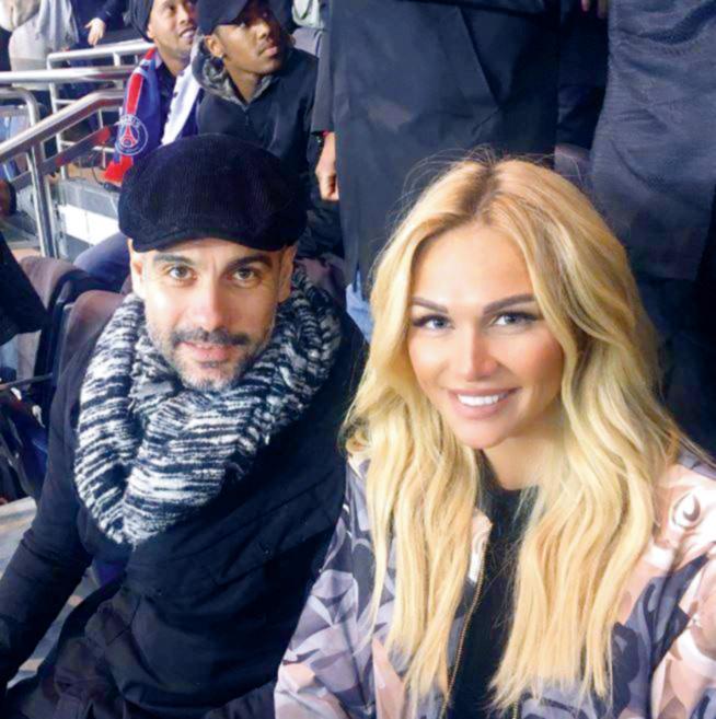 Victoria Lopyreva posted this picture with Pep Guardiola on Instagram on Monday
