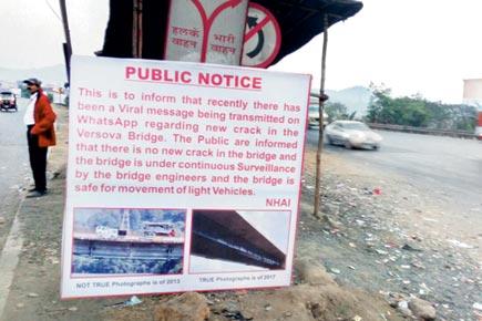 After photos of crack goes viral, NHAI says Versova bridge is not broken
