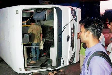 Mumbai accident: Bus turns turtle at WEH after crashing into truck