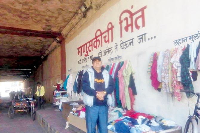 Rajesh Dugarkar outside the Wall in Nagpur