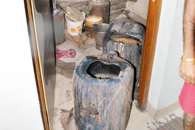 Liquor drum found inside a house