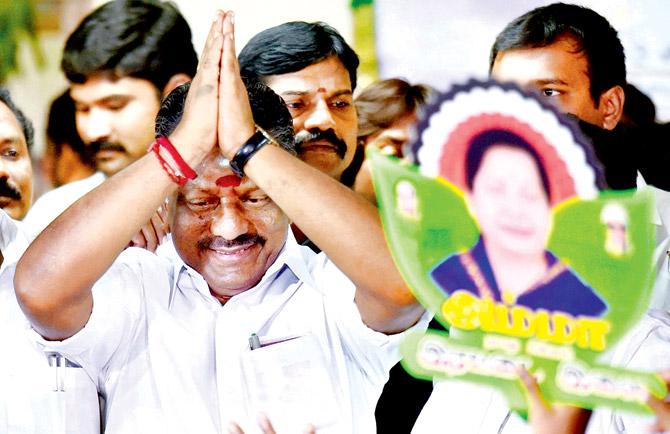 Tamil Nadu Chief Minister O Panneerselvam in Chennai. Pic/PTI