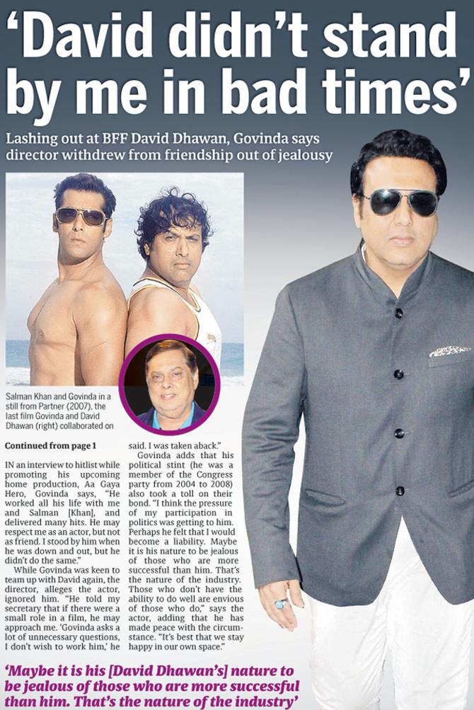 a grab of Govinda’s interview published on February 10
