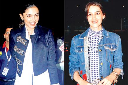 Spotted: Deepika Padukone and Kriti Sanon at Mumbai airport