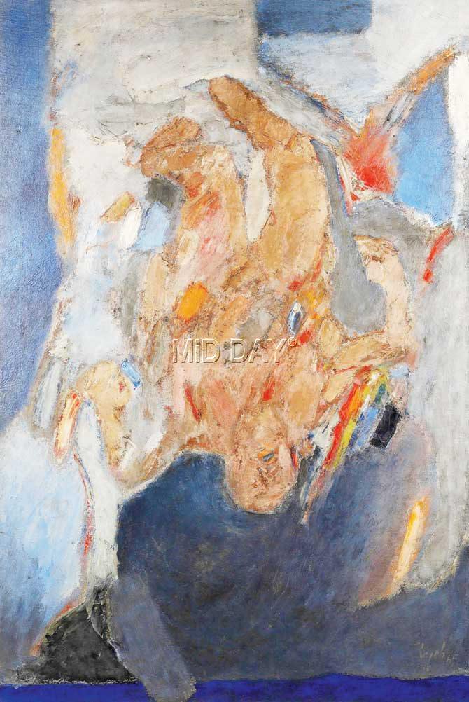 Falling Figure by Tyeb Mehta, oil on canvas, 1965, went for Rs 6 crore