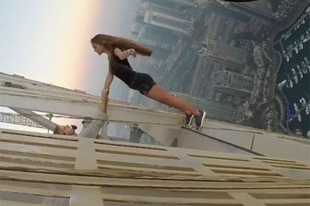 Viral video: Russian model risks life in death-defying photo-shoot