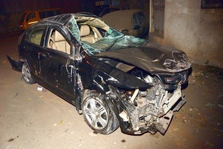 Mumbai: Car flips on freeway, but driver escapes with minor injuries
