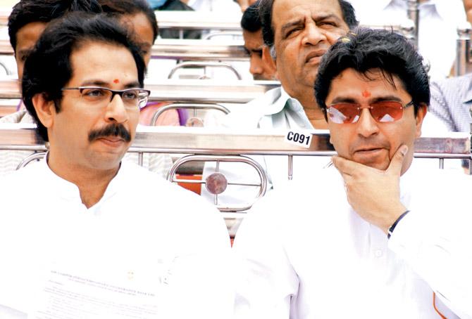 Sena chief Uddhav Thackeray said the posts weren’t official while his cousin and MNS chief Raj is expected to make a statement on the alliance offer to Sena today. File pic