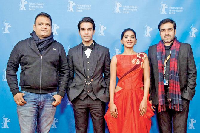 Manish Mundra, Rajkummar Rao, Anjali Patil and Pankaj Tripathi at the red carpet premiere of Newton