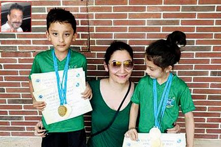 Proud Parents! Sanjay Dutt and Maanayata's kids Shahraan and Iqra win medals in school
