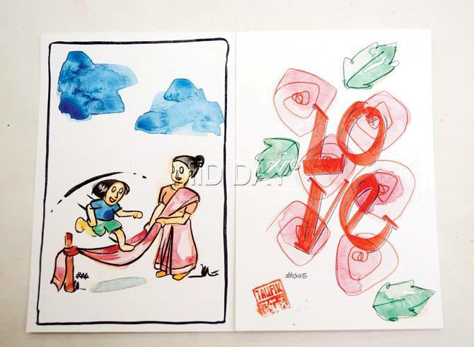 This Mumbai artist gives steroid shot to postcards to keep them alive