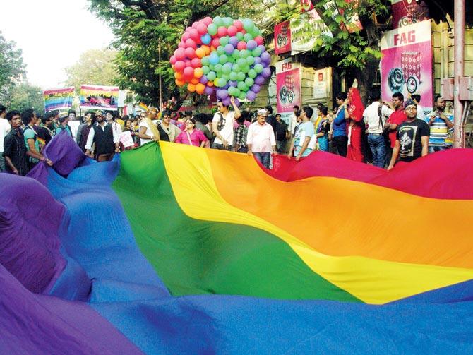 A queer pride parade held in Mumbai in 2014