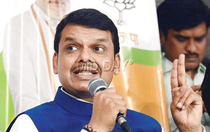 Chief Minister Devendra Fadnavis at a press conference after the announcement of results. PIC/Sayyed Sameer Abedi