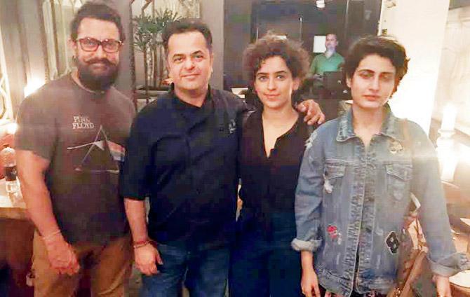 Aamir Khan, chef Vicky Ratnani, Sanya Malhotra and Fatima Shaikh