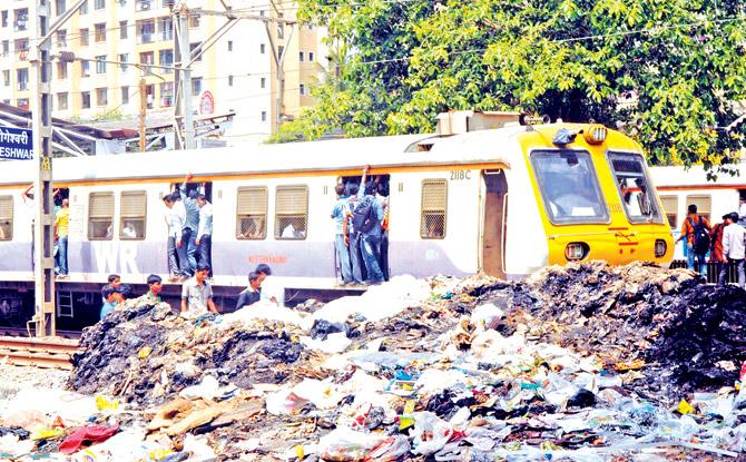 Trains face the risk of getting stuck in garbage. File pic
