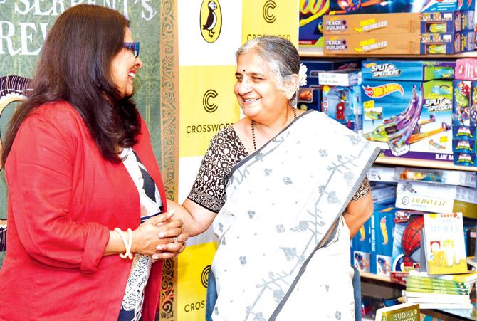 Sudha Murthy (right) at the launch