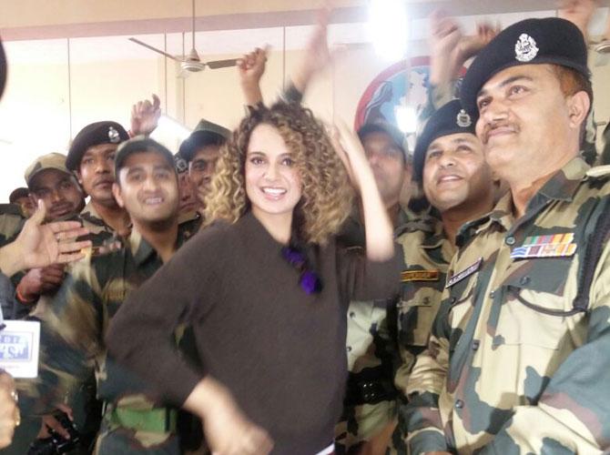 Photos: Indian Army jawans meet Kangana Ranaut