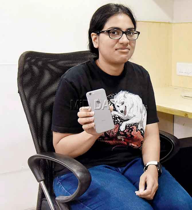Bindu Nair finally got her phone back yesterday, after over a week of following up with Amazon. Pic/Nimesh Dave