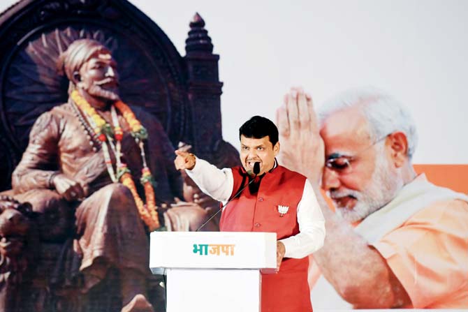 CM Devendra Fadnavis said one of the BJP’s promises is to build the Shivaji and Ambedkar memorials in 5 years