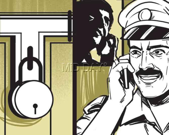 The police get a call from Kamla Lodge in Chembur about a room being locked from inside with the occupant not responding. Illustrations/Ravi Jadhav