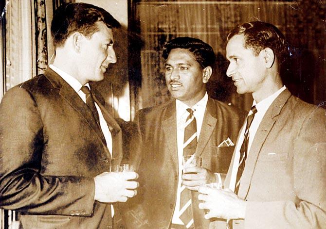 Australian fast bowler Graham McKenzie with Indian stalwarts Chandu Borde and Bapu Nadkarni at a party in Perth during the 1967-68 series. Pic/mid-day archives