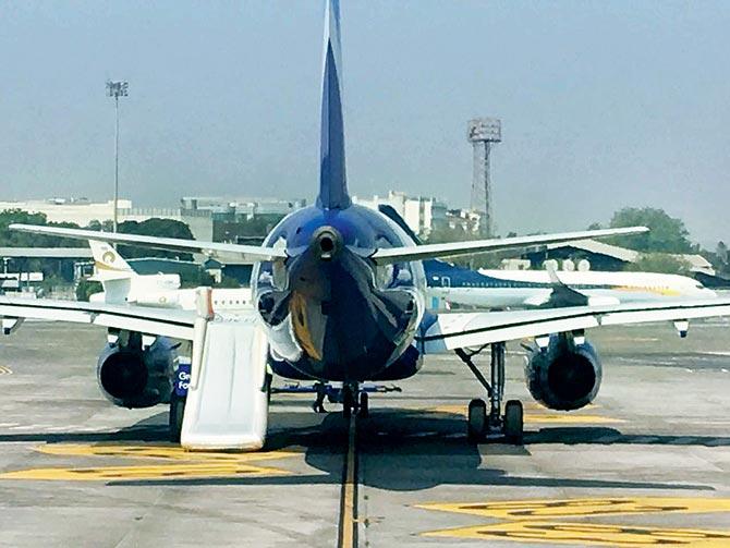 Emergency exit of this IndiGo aircraft was pulled open by a passenger, putting hundreds of lives at risk