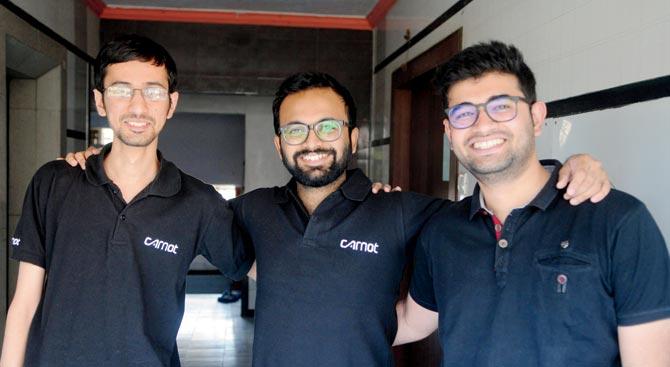(From left) Pushkar Limaye, Urmil Shah and Rohan Vadgaonkar rode on their passion for auto to eventually start Carnot Technologies