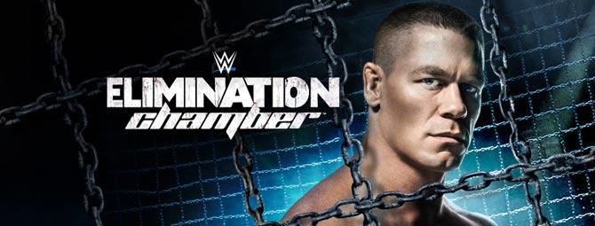Elimination chamber poster featuring John Cena