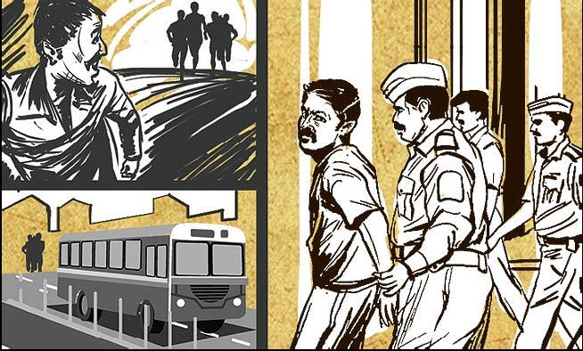 The moment Shaikh spots Murgan, he tries to escape and manages to board a running bus. However, when the bus stops at Kherwadi, the victim catches him and hands him over to the police