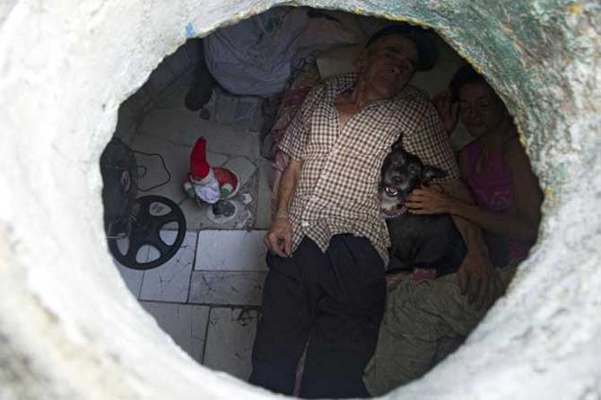 The two drug addicts have been living in the sewer for 22 years