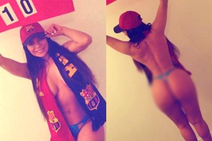 Miss Bumbum Suzy Cortez flaunts cleavage and butt for Lionel Messi