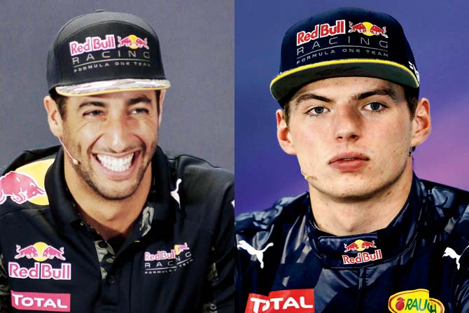 Daniel Ricciardo and Max Verstappen 