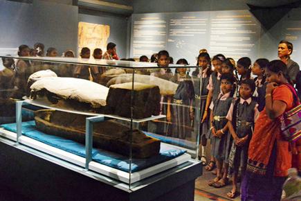 Egyptian mummy on display at Mumbai's Chhatrapati Shivaji Maharaj Vasu Sangrahalaya