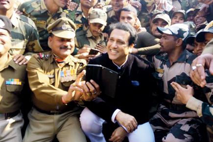 Govinda's lunch date with Border Security Force officers
