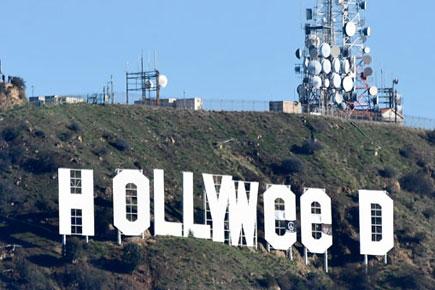 Hollywood sign vandalised to read 'Hollyweed'