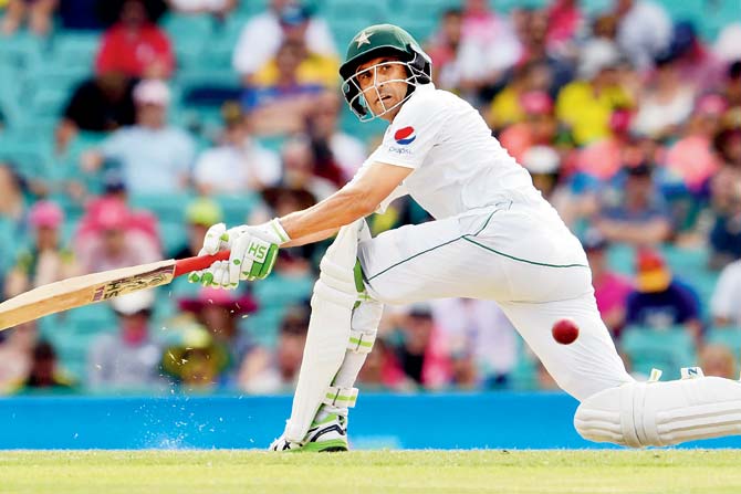 Pakistan’s Younis Khan en route to his unbeaten 64 on Day Two against Australia at the Sydney Cricket Ground this morning