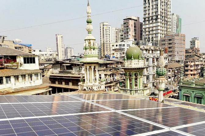 The solar panels have been installed on the roof of Minara Masjid and it will help them reduce the bill by at least R3.5 lakh per year