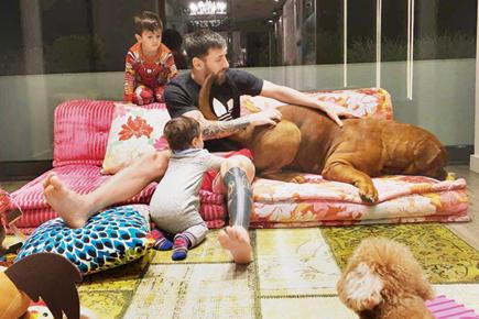 Lionel Messi's pet dog is the ruler at his home